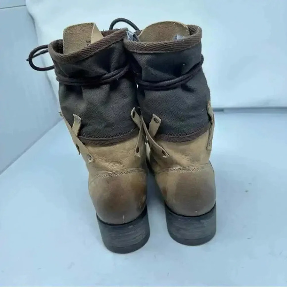 Coconuts by Matisse Mechanic Combat Boot Two Tone Leather Size 8 Steampunk - Picture 5 of 12